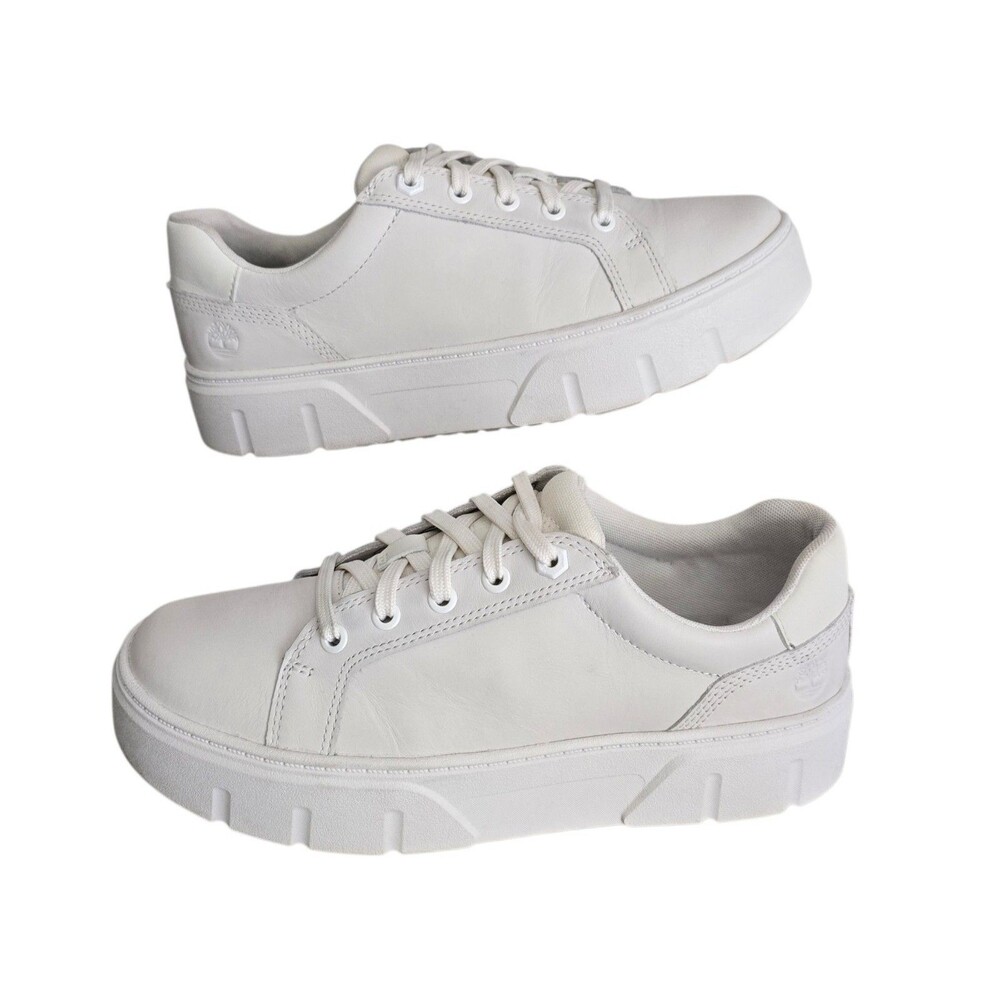 Timberland Laurel Court Low Sneakers Womens Size 9 White Leather Chunky Shoes
